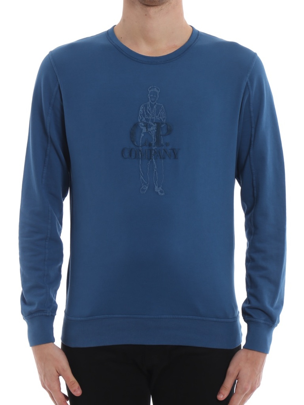 CP Company Embroidered Logo Long Sleeve Shirt Blue Men’s Size Large